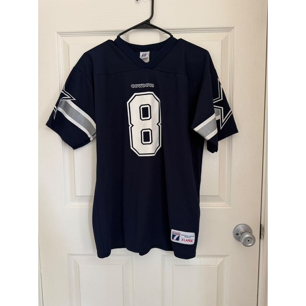 Vintage Dallas Cowboys Troy Aikman #8 Jersey XL Navy NFL Football